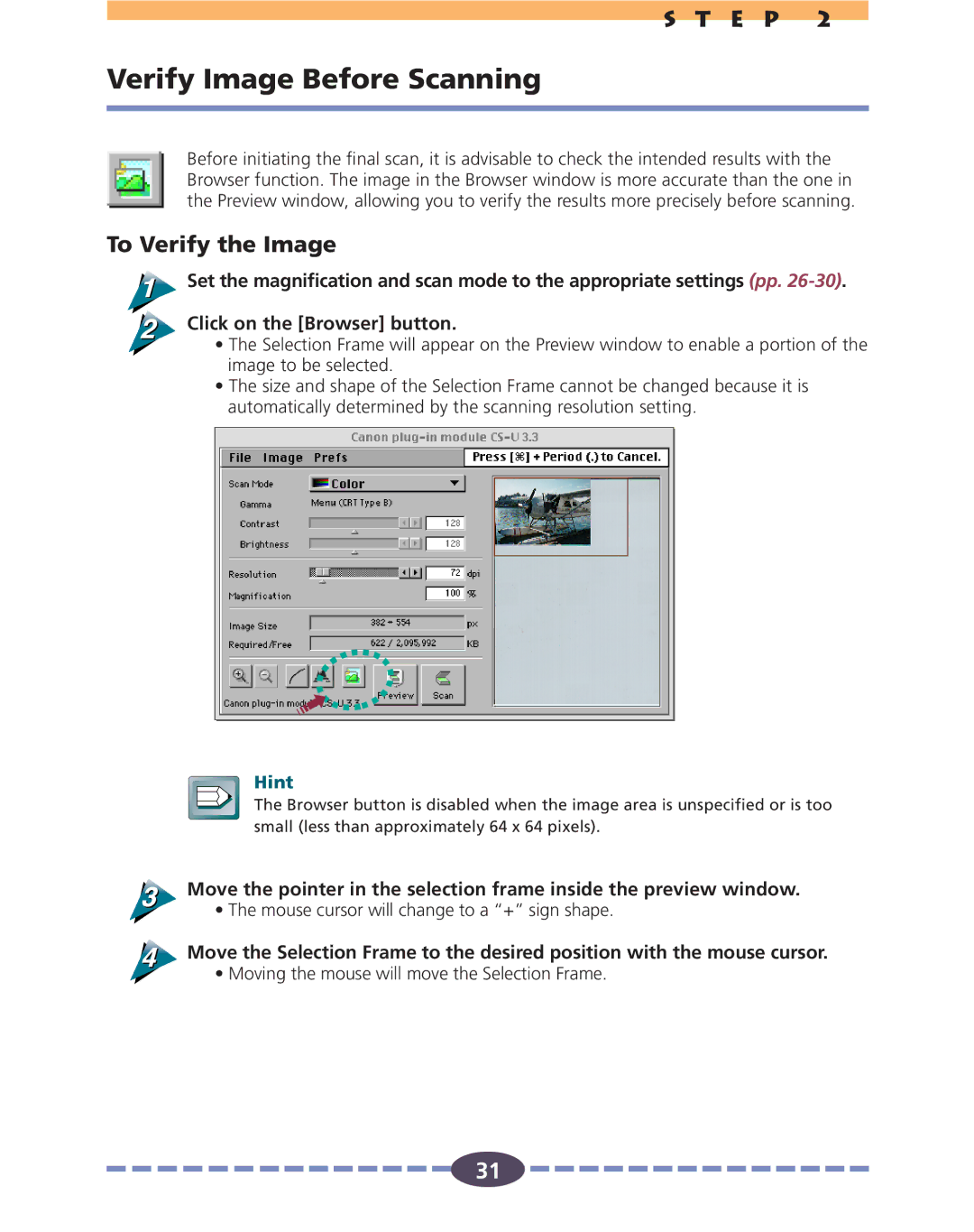 Canon FB630U, FB636U manual Verify Image Before Scanning, To Verify the Image 