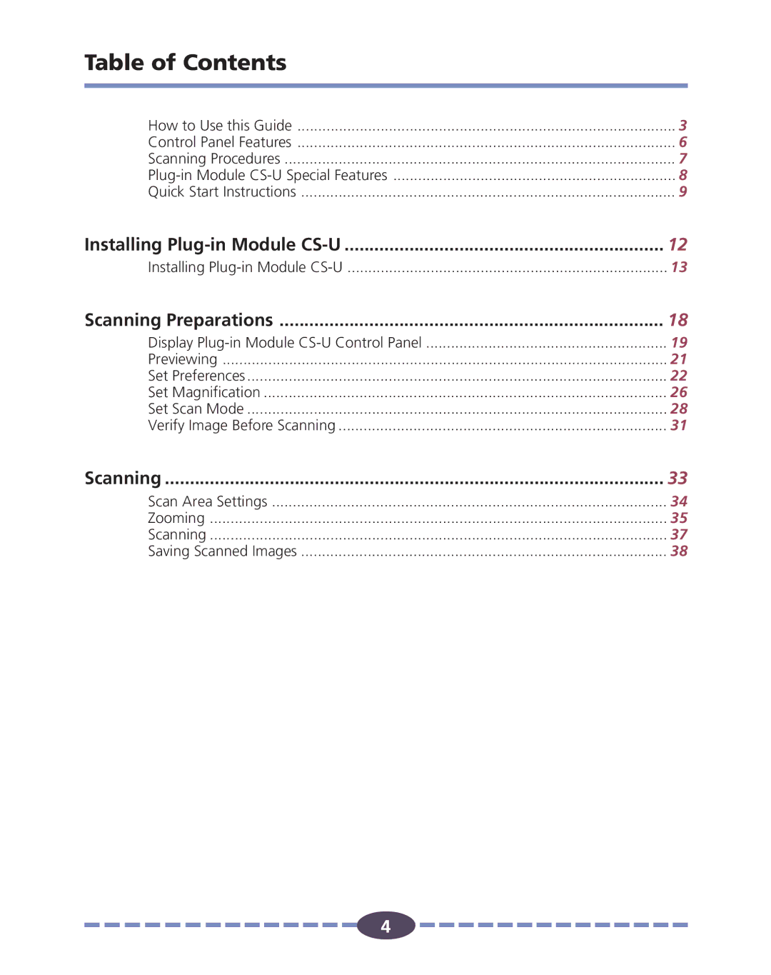 Canon FB636U, FB630U manual Table of Contents 