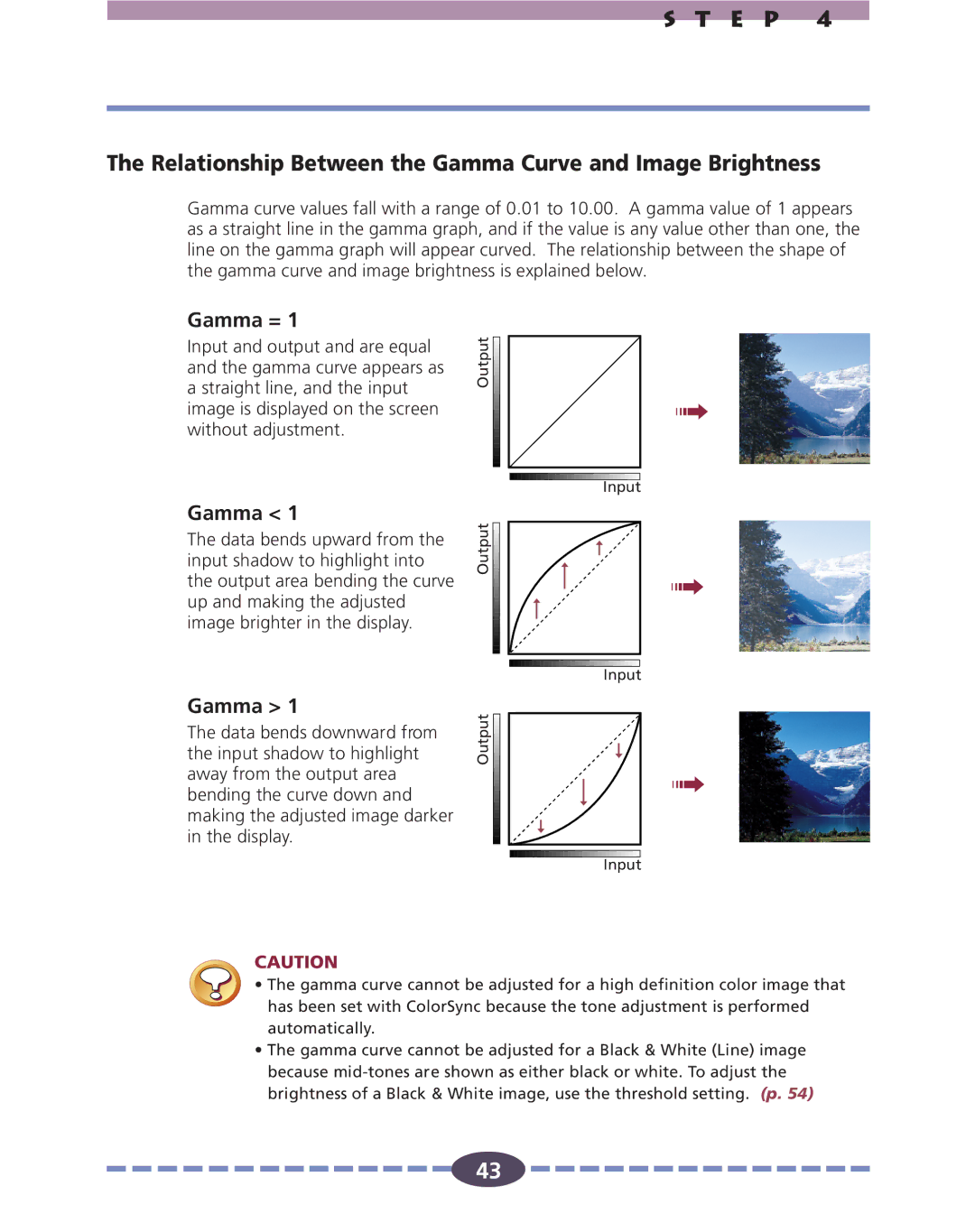 Canon FB630U, FB636U manual Gamma = 