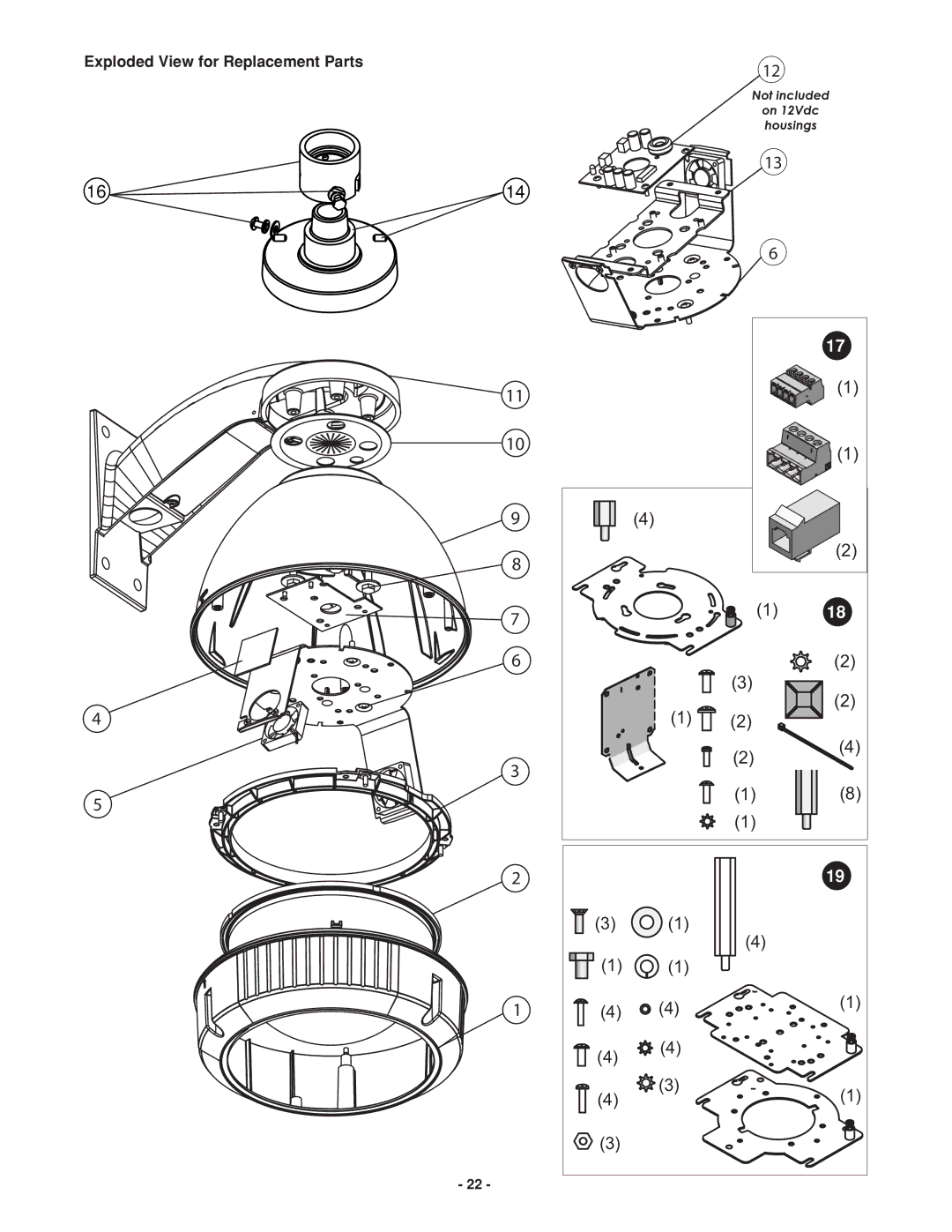 Canon FDW75C12N, FDP75C12N manual Exploded View for Replacement Parts 