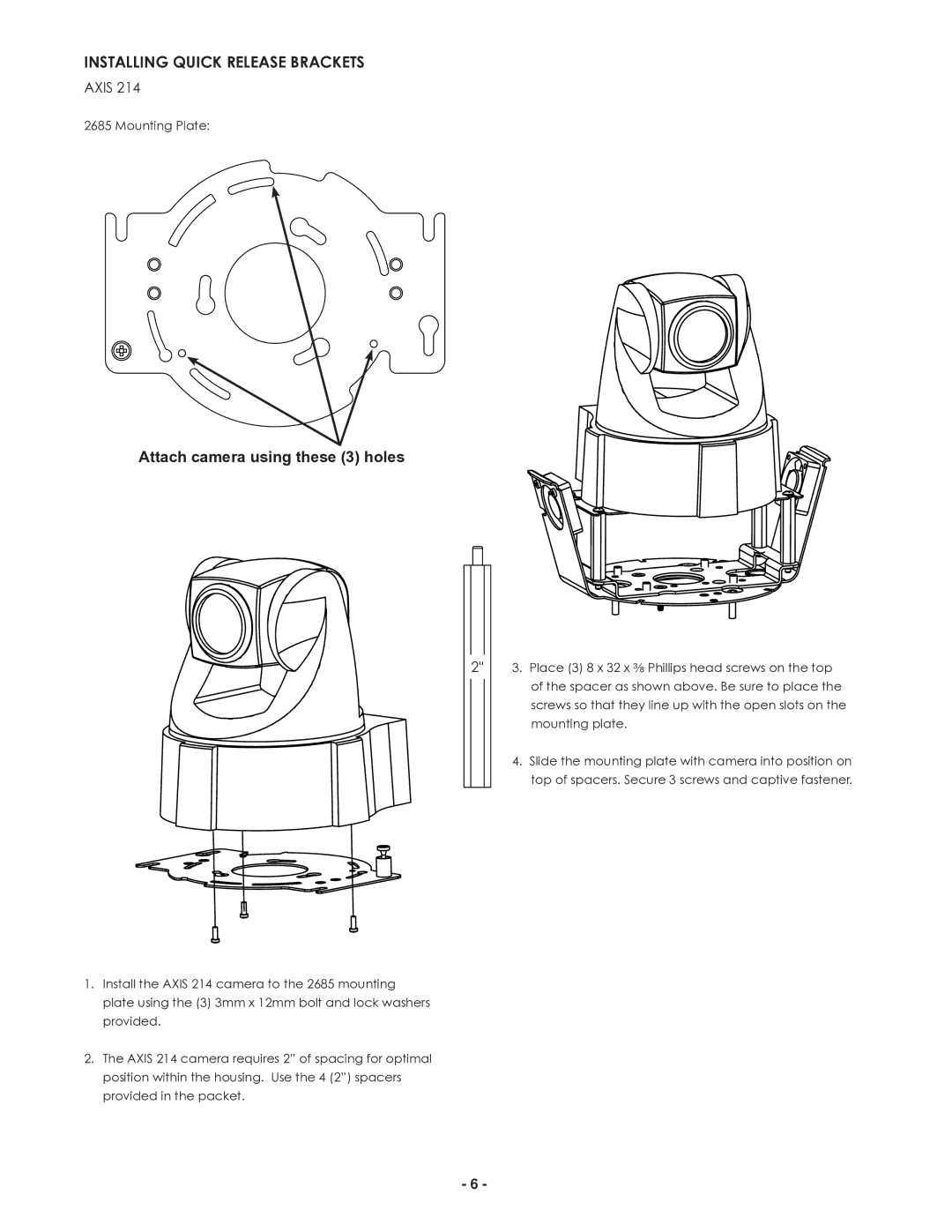 Canon FDW75C12N, FDP75C12N manual Attach camera using these 3 holes 