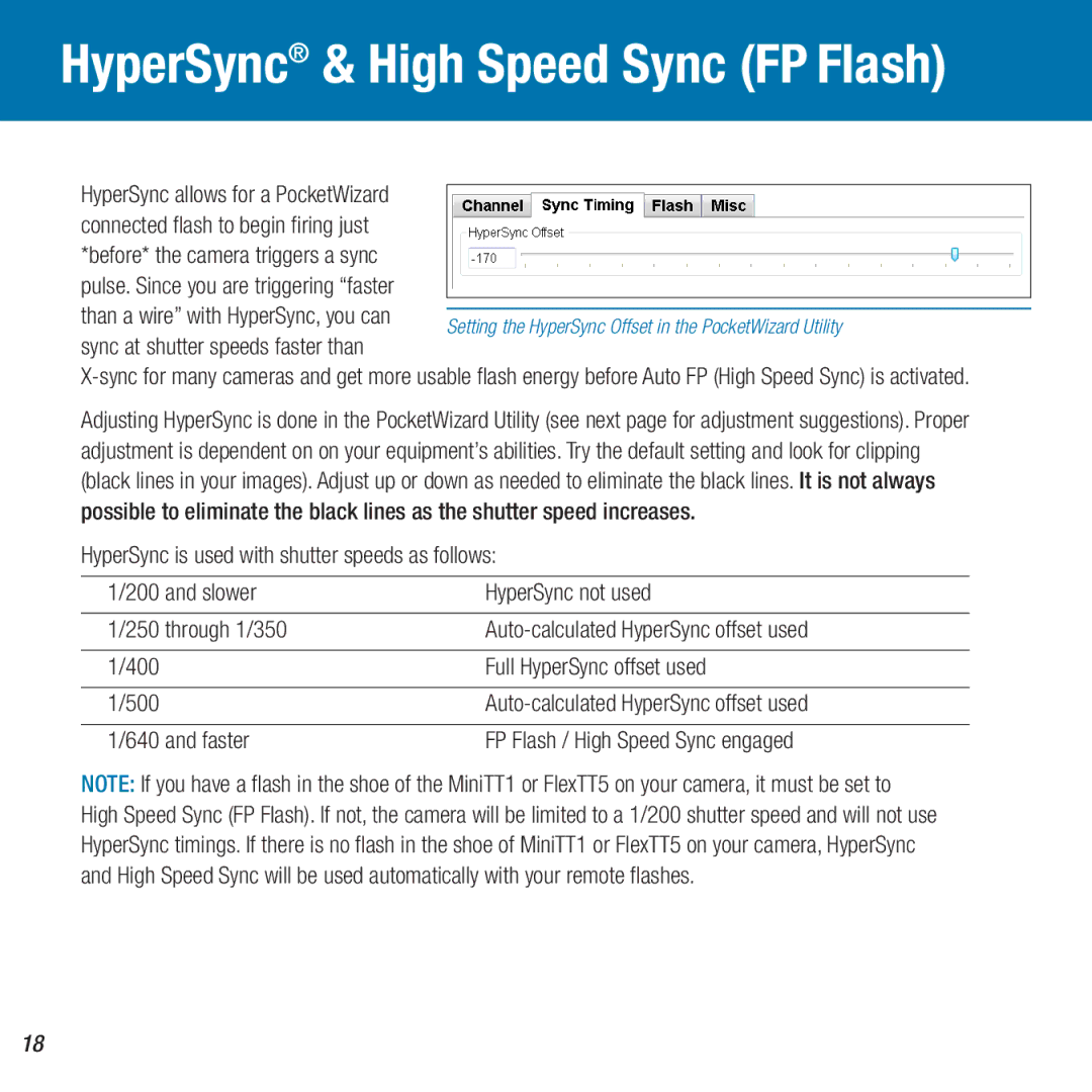 Canon FlexTT5, MiniTT1 owner manual HyperSync & High Speed Sync FP Flash 