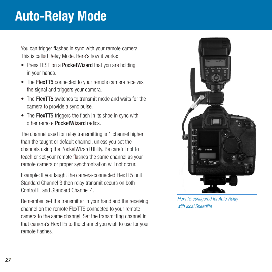 Canon MiniTT1, FlexTT5 owner manual Auto-Relay Mode 