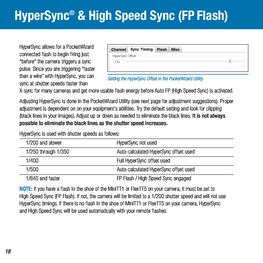 Canon FlexTT5, MiniTT1 owner manual HyperSync & High Speed Sync FP Flash 