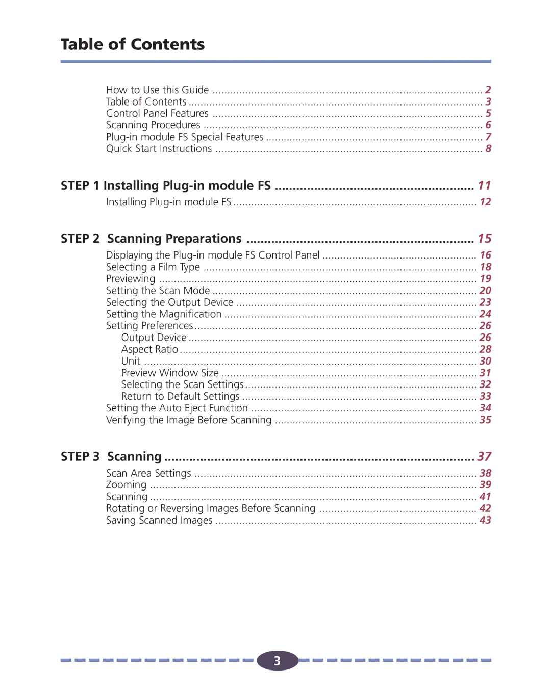 Canon FS 2710 manual Table of Contents 