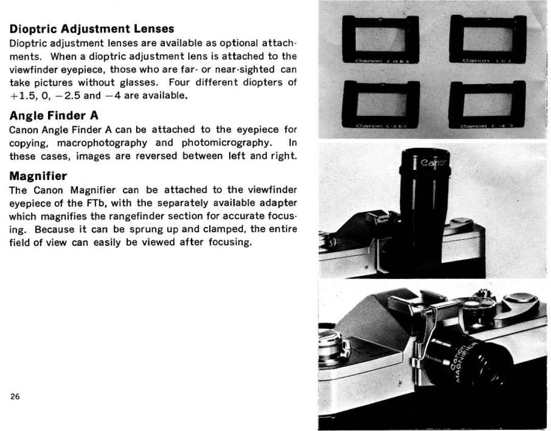 Canon FT QL Body Only, Ftb QL manual 