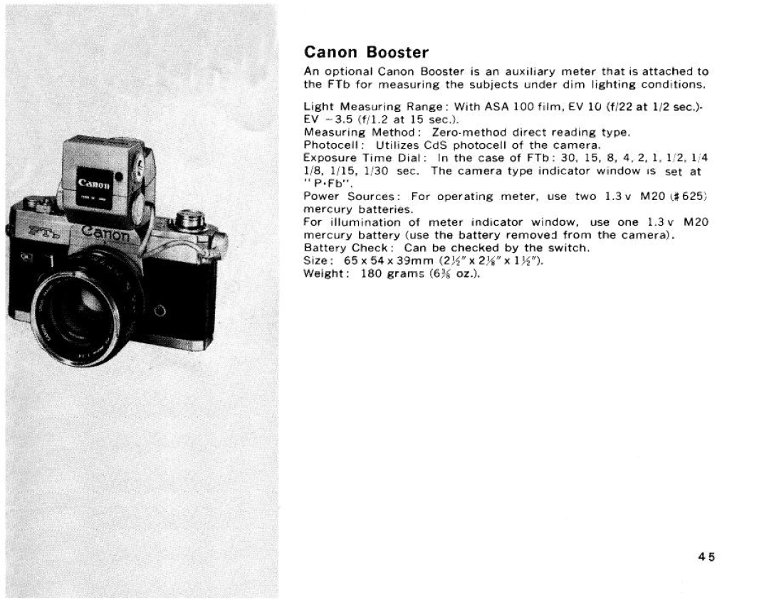 Canon Ftb QL, FT QL Body Only manual 