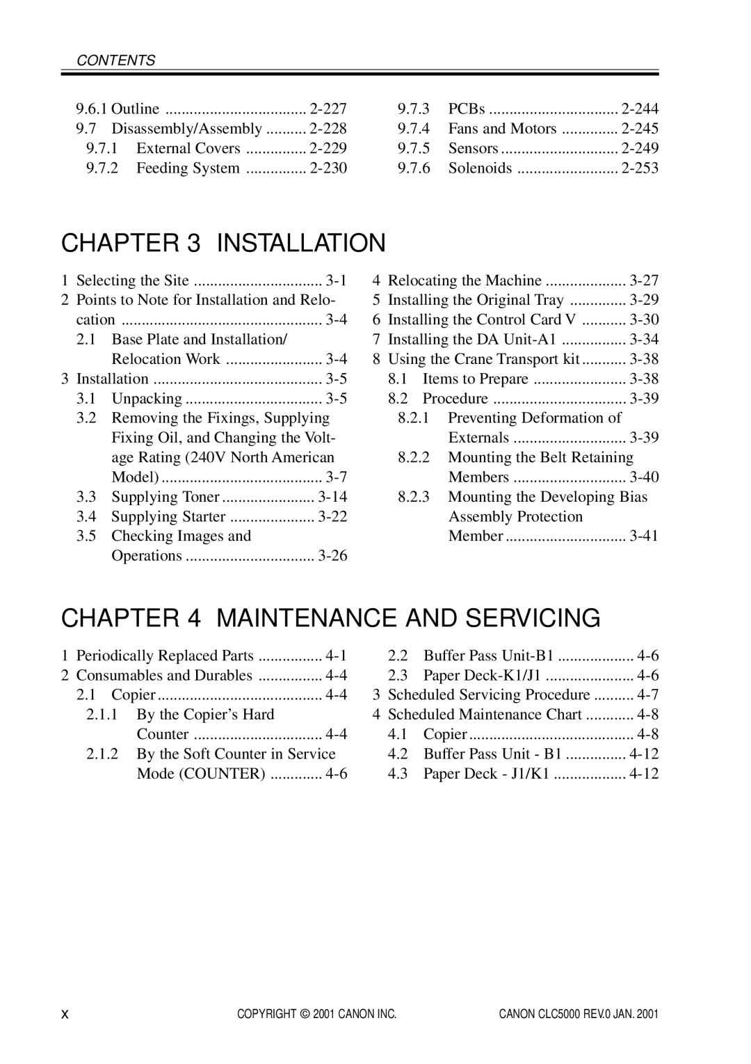 Canon FY8-13GZ-000 manual Installation, Maintenance and Servicing 