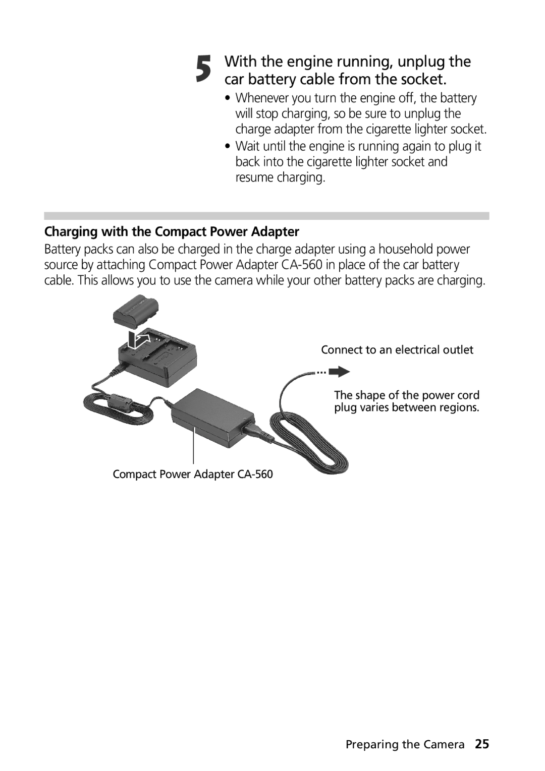 Canon G1 manual Charging with the Compact Power Adapter 