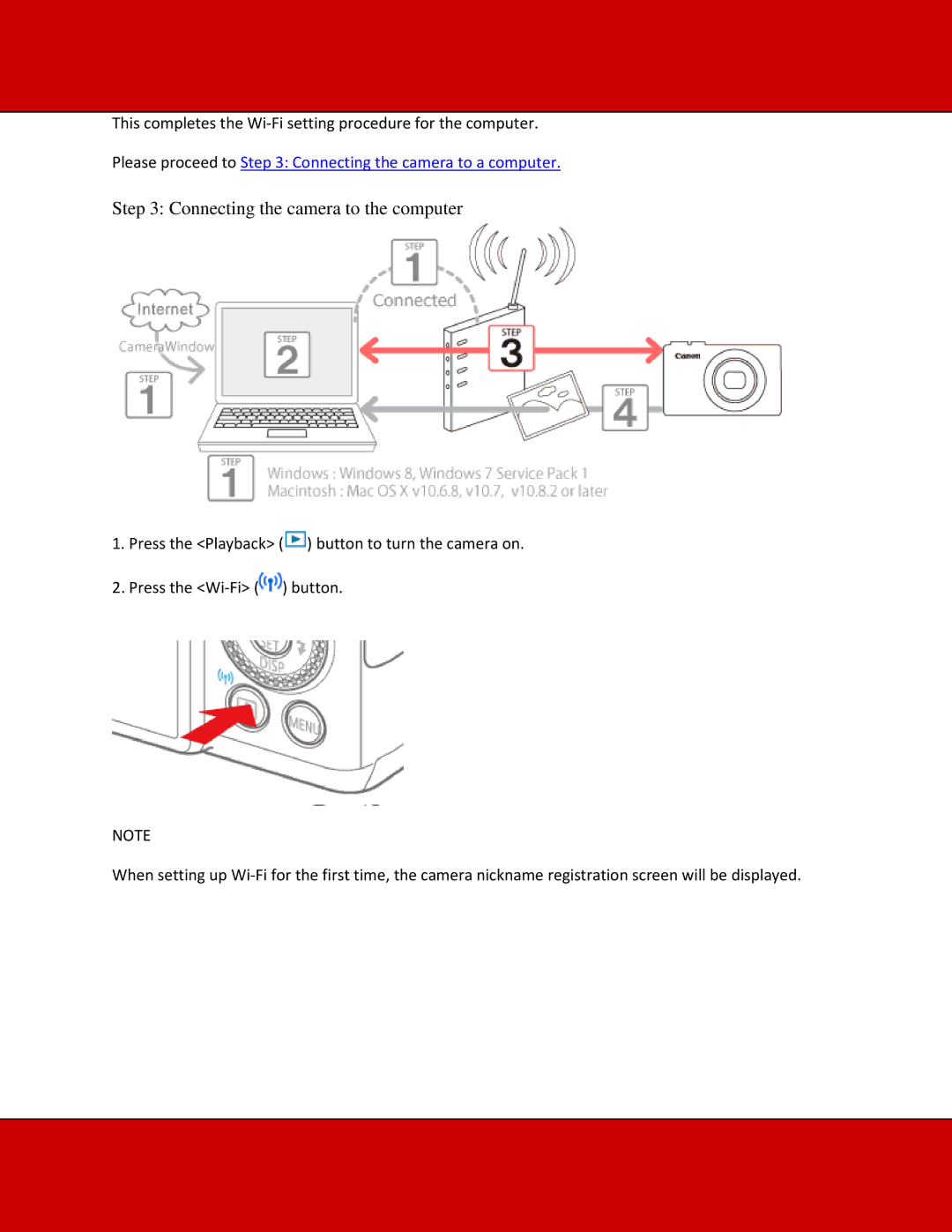 Canon G16 manual Connecting the camera to the computer 