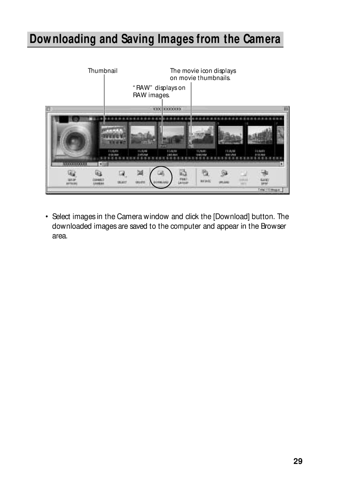 Canon G3 quick start Downloading and Saving Images from the Camera 