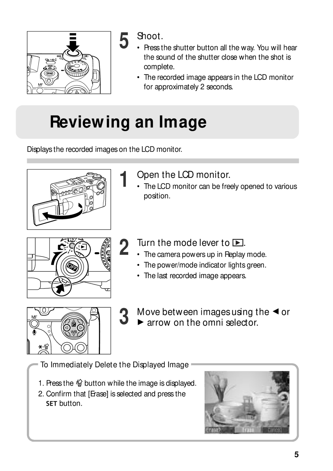 Canon G3 quick start Reviewing an Image 