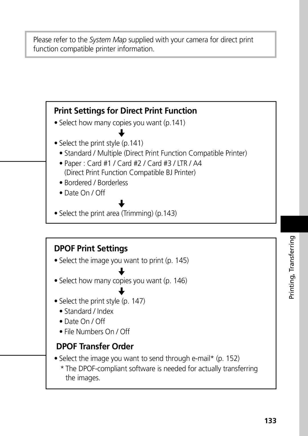 Canon G3 manual Print Settings for Direct Print Function, 133 