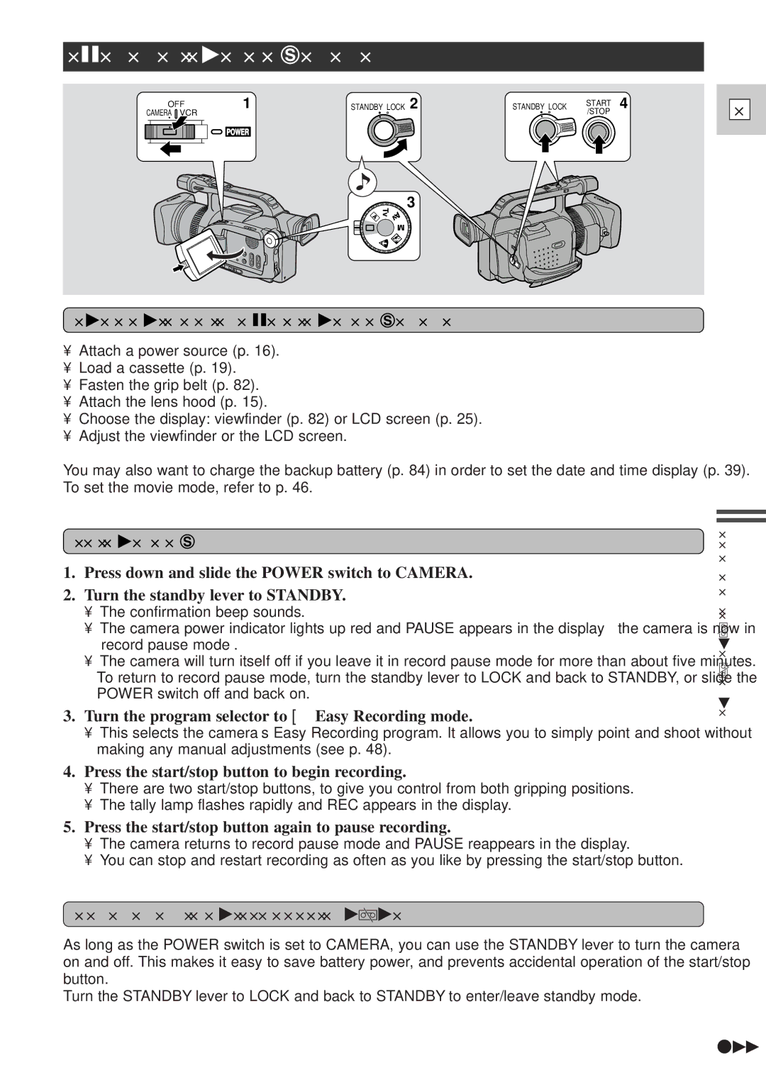 Canon GL1 instruction manual Before you start recording, To record, Using the Standby lever 