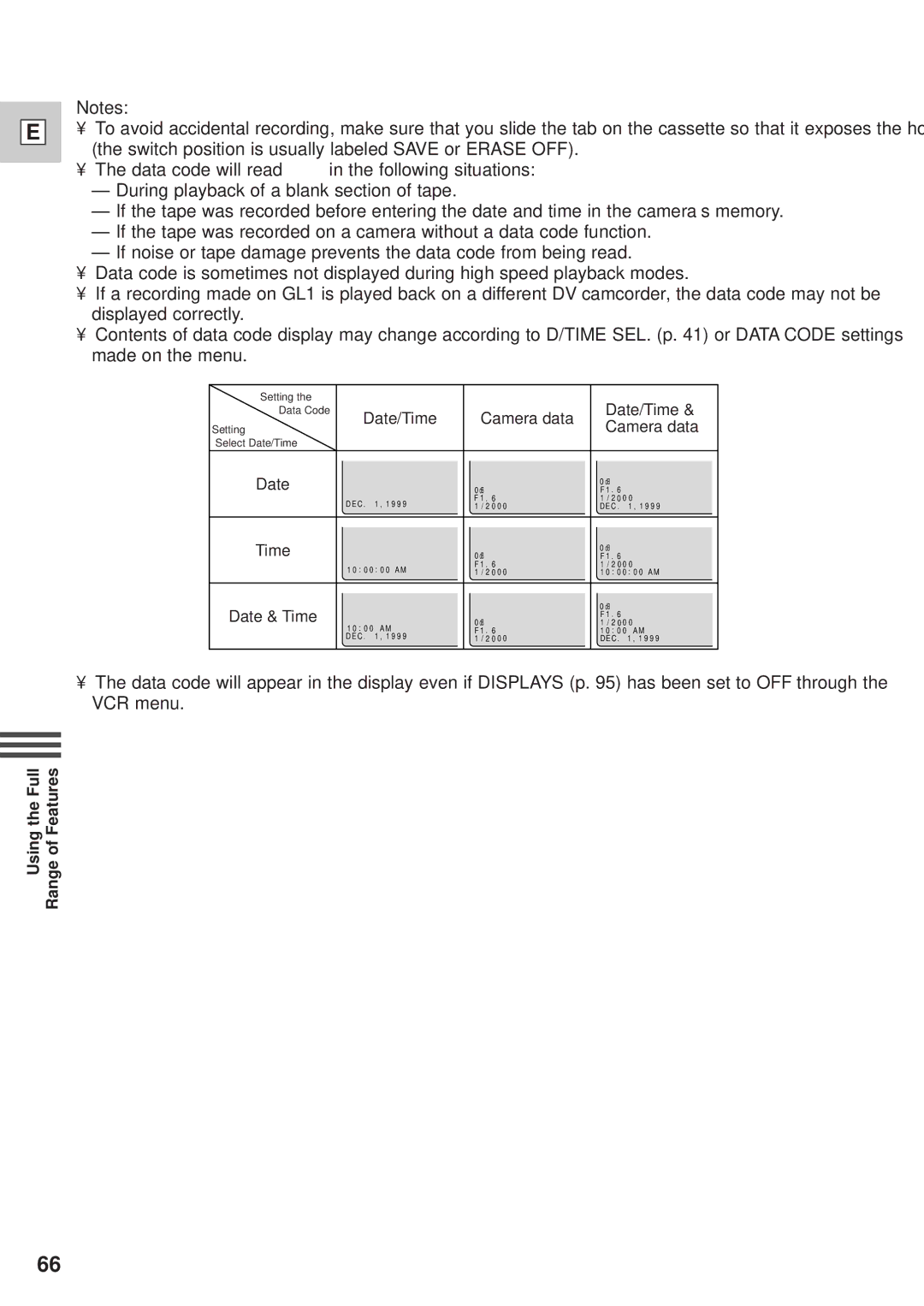 Canon GL1 instruction manual Date/Time 