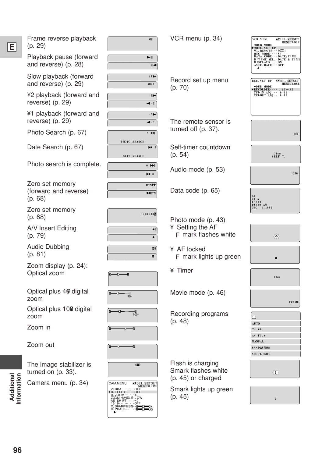 Canon GL1 instruction manual Turned on p 