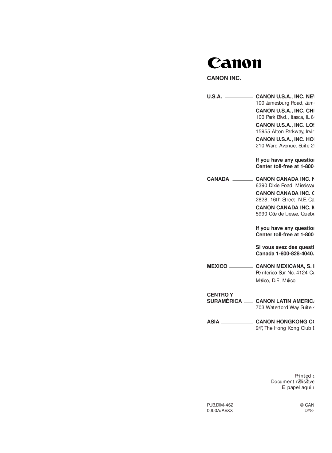 Canon GL2 instruction manual Canon INC 