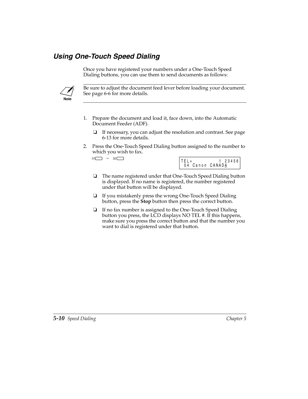 Canon H12157 manual Using One-Touch Speed Dialing, 10Speed Dialing 