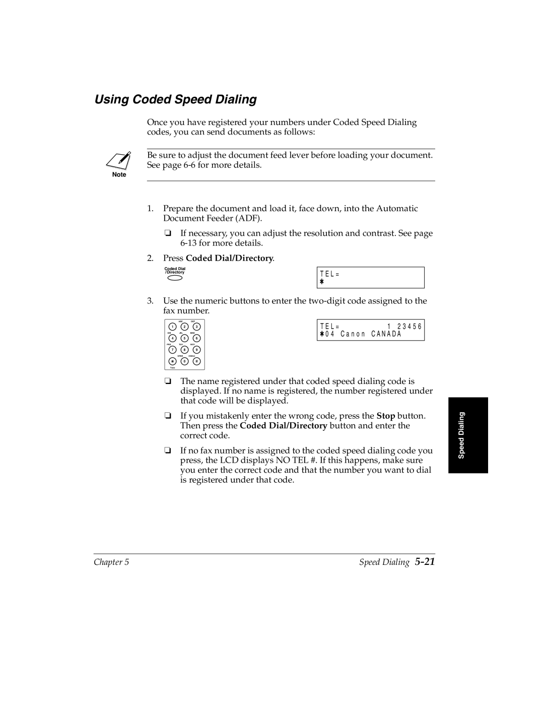 Canon H12157 manual Using Coded Speed Dialing, Press Coded Dial/Directory 