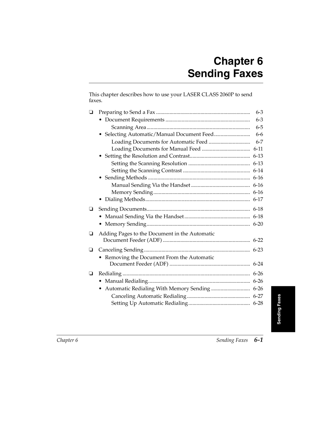 Canon H12157 manual Chapter Sending Faxes 