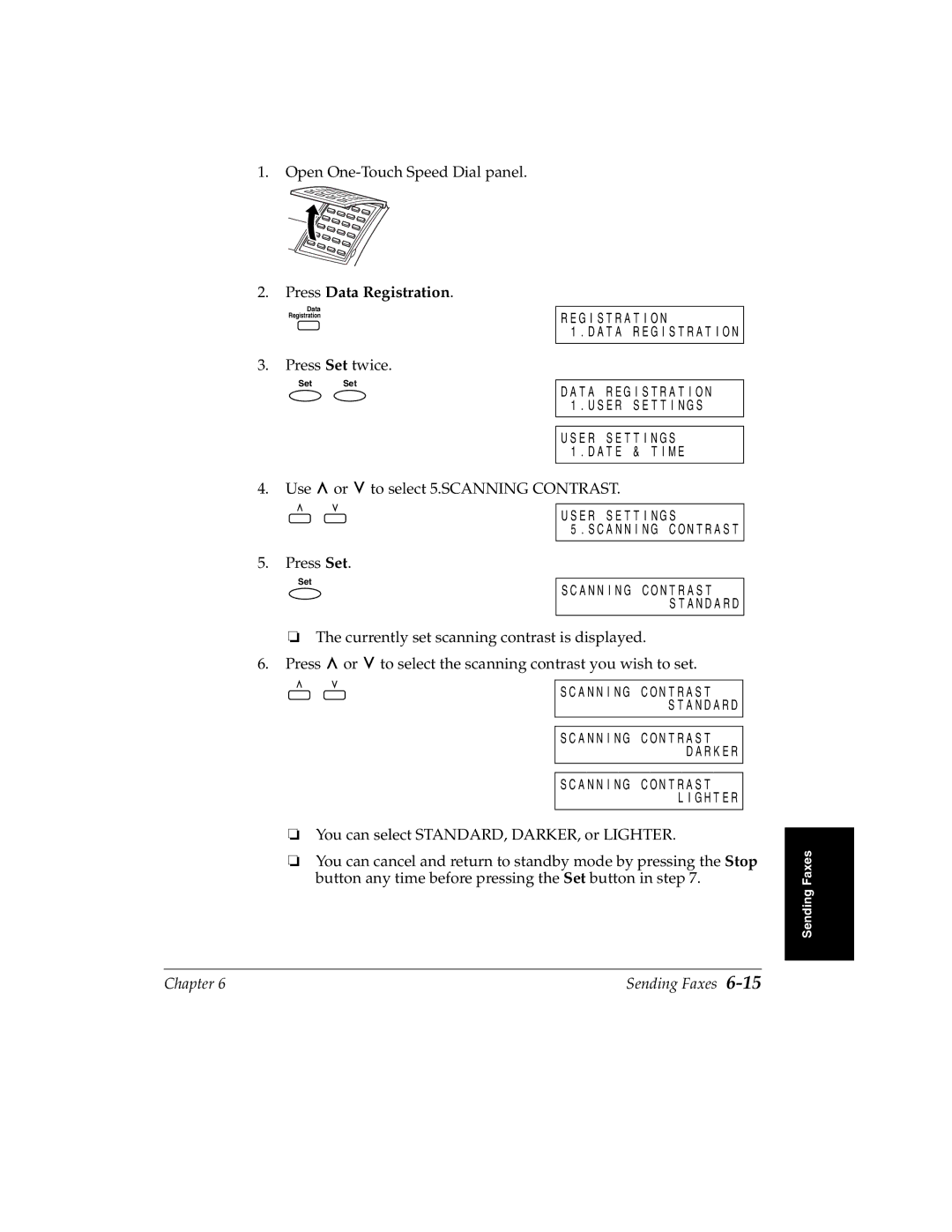 Canon H12157 manual You can select STANDARD, DARKER, or Lighter 