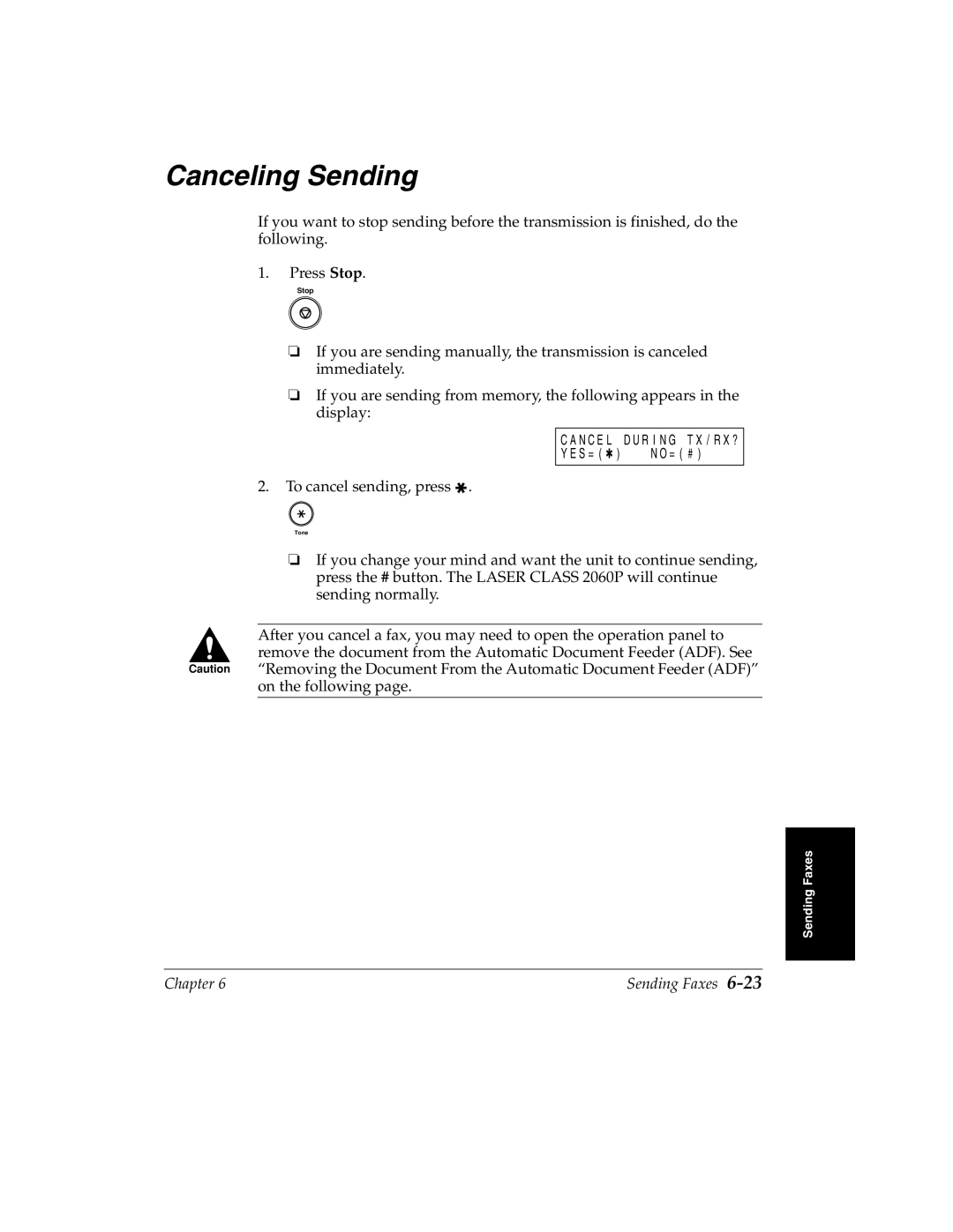 Canon H12157 manual Canceling Sending 