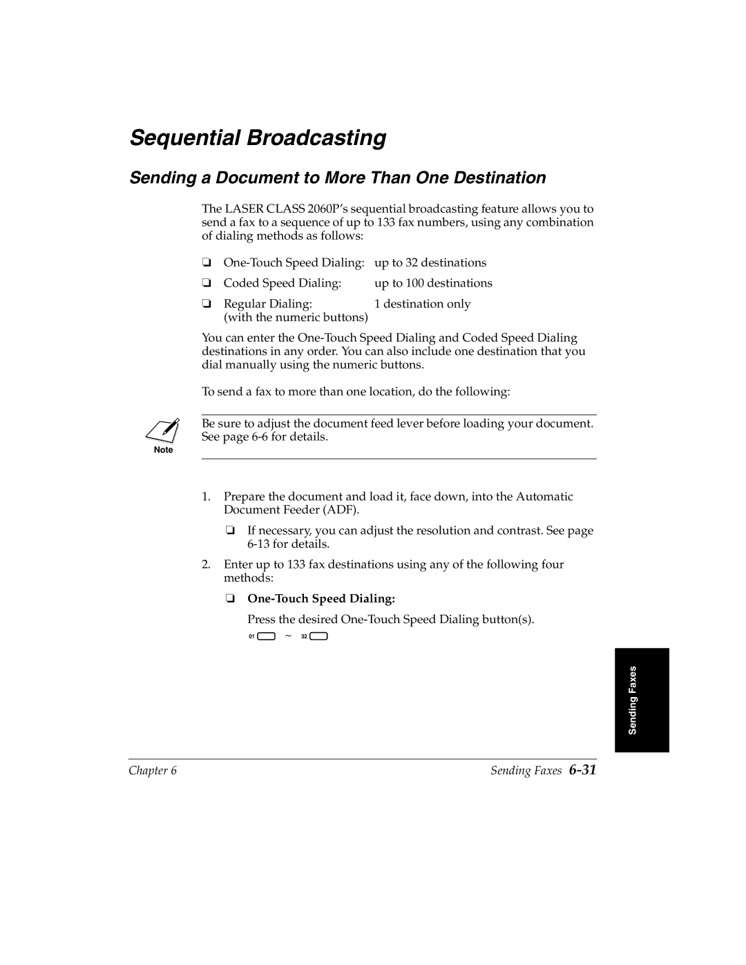 Canon H12157 manual Sequential Broadcasting, Sending a Document to More Than One Destination 