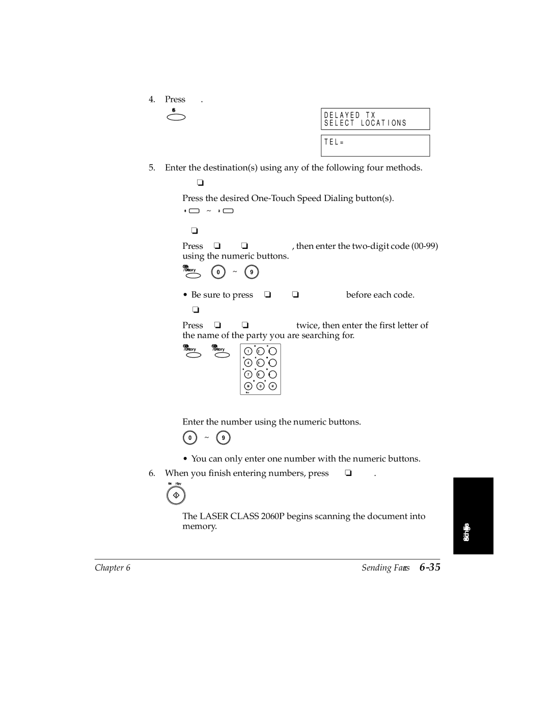 Canon H12157 manual Laser Class 2060P begins scanning the document into memory 