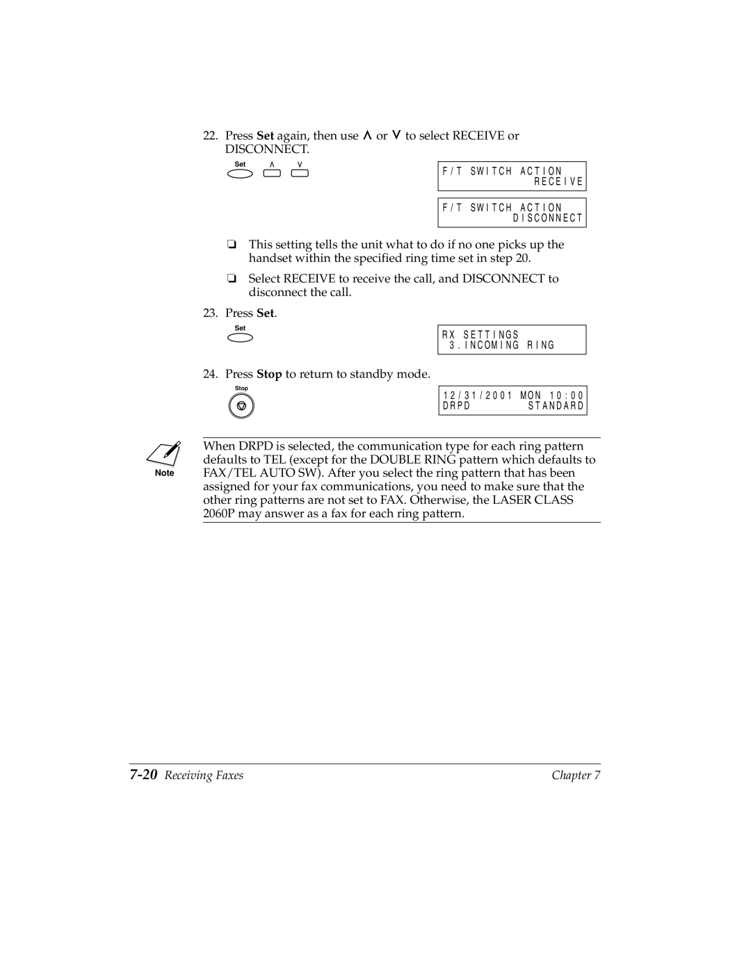 Canon H12157 manual 20Receiving Faxes 