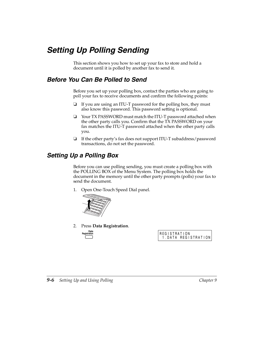 Canon H12157 manual Setting Up Polling Sending, Before You Can Be Polled to Send, Setting Up a Polling Box 