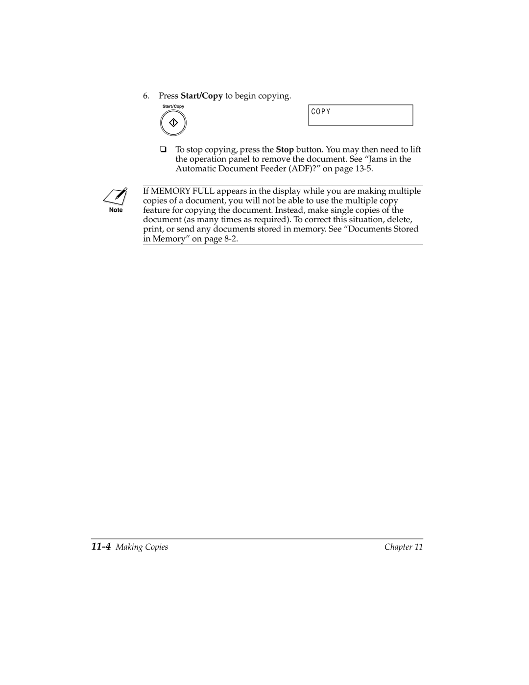 Canon H12157 manual 11-4Making Copies 