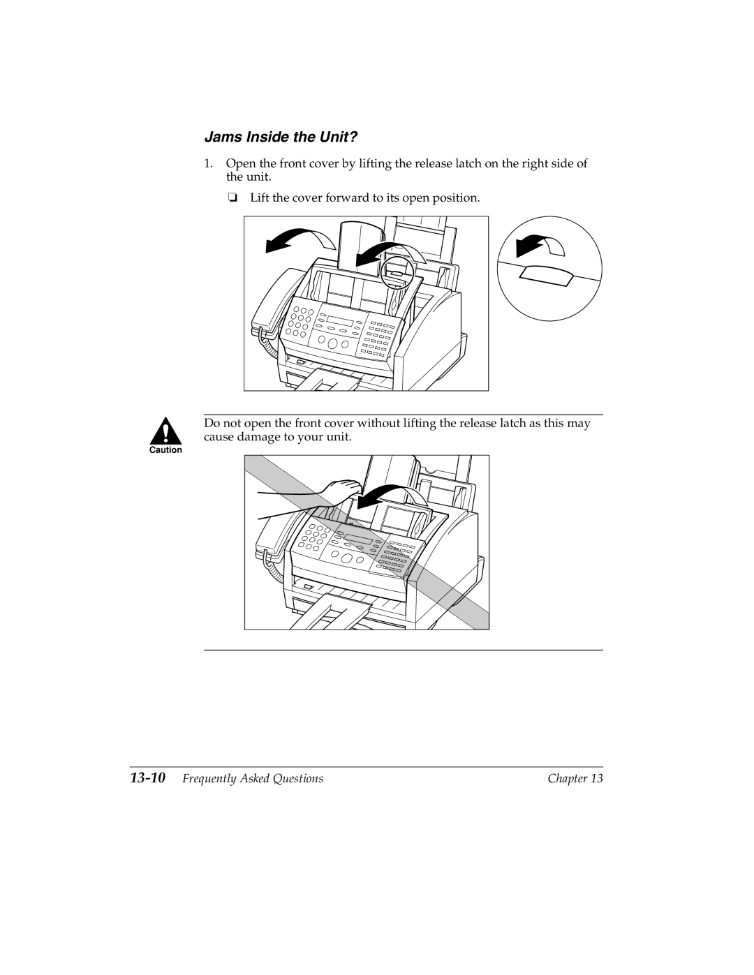 Canon H12157 manual Jams Inside the Unit?, 13-10Frequently Asked Questions 