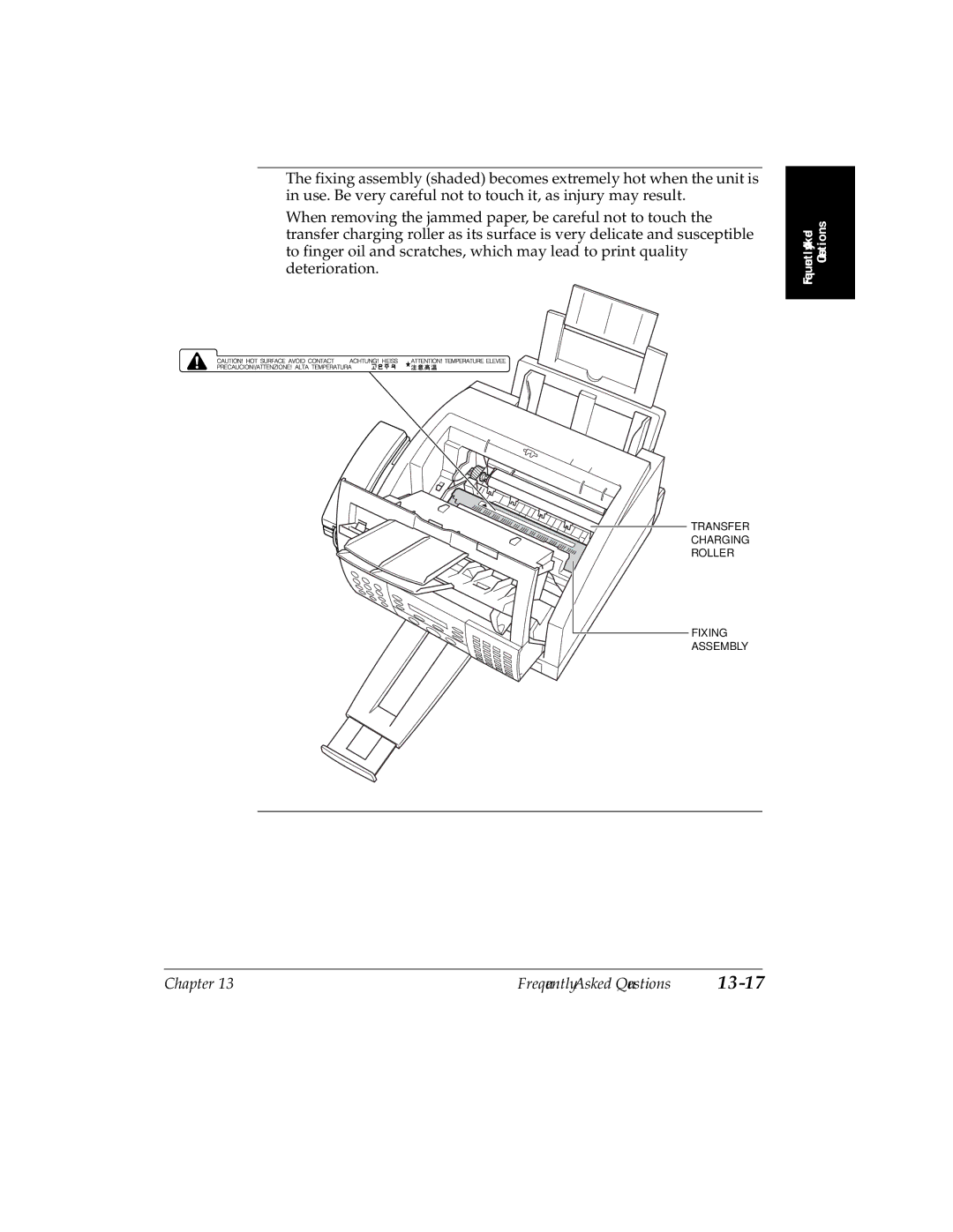 Canon H12157 manual Transfer Charging Roller Fixing Assembly 