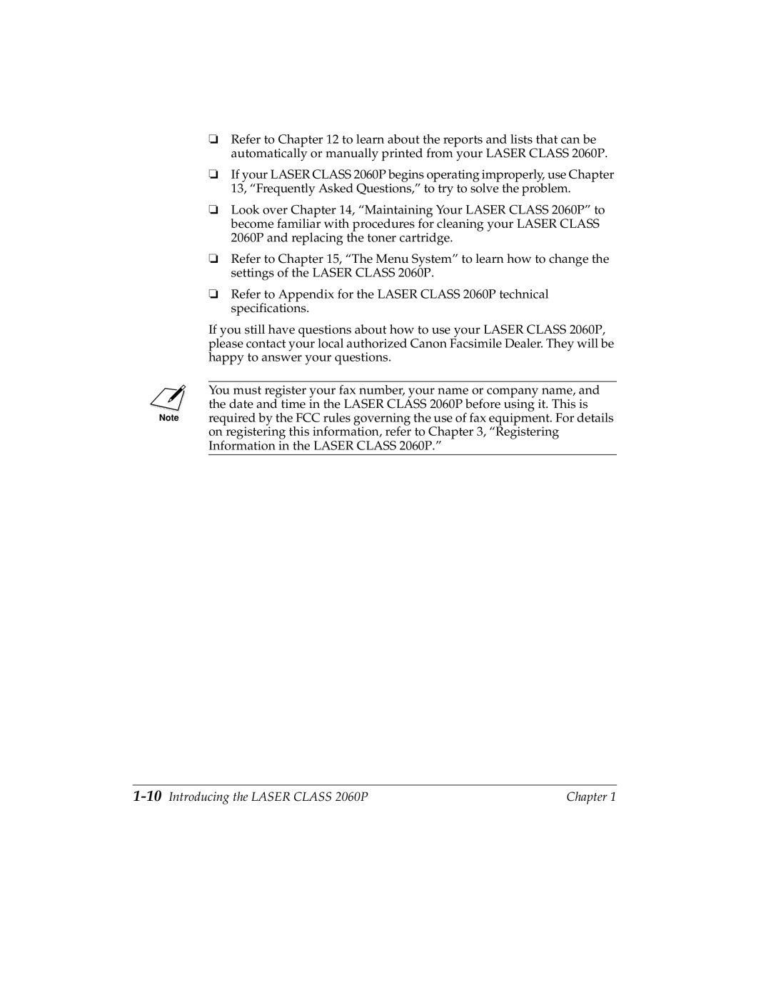 Canon H12157 manual 10Introducing the Laser Class 2060P 