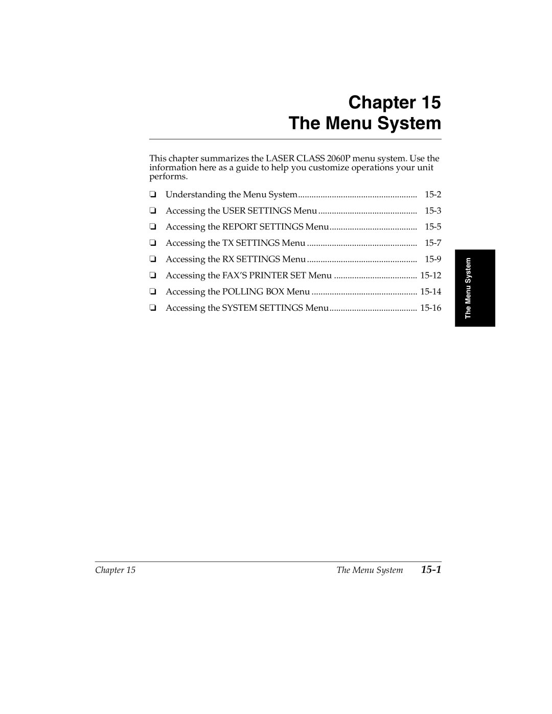 Canon H12157 manual Chapter Menu System 