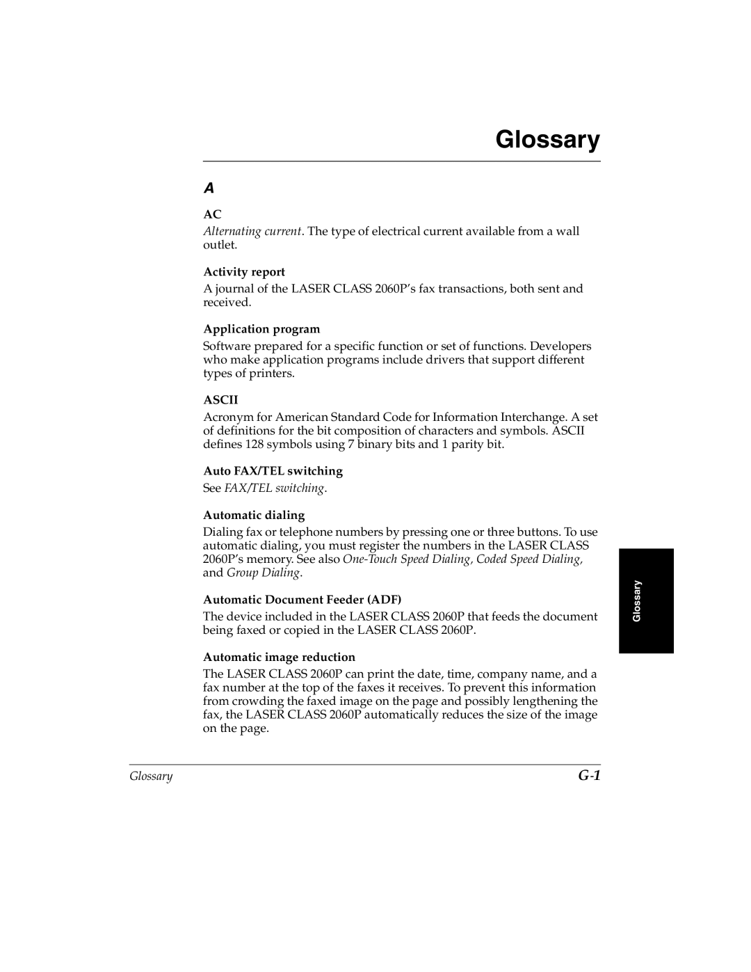 Canon H12157 manual Glossary 