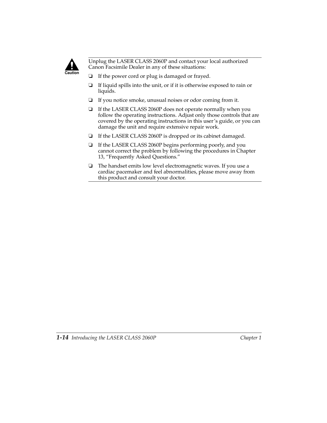 Canon H12157 manual 14Introducing the Laser Class 2060P 