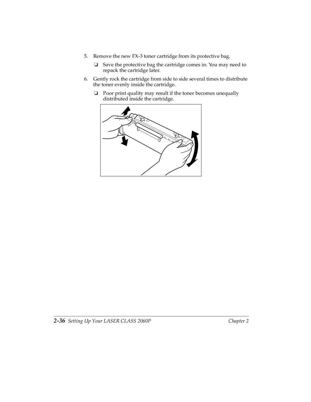 Canon H12157 manual 36Setting Up Your Laser Class 2060P 