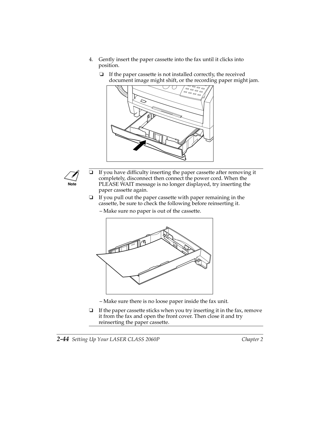 Canon H12157 manual 44Setting Up Your Laser Class 2060P 