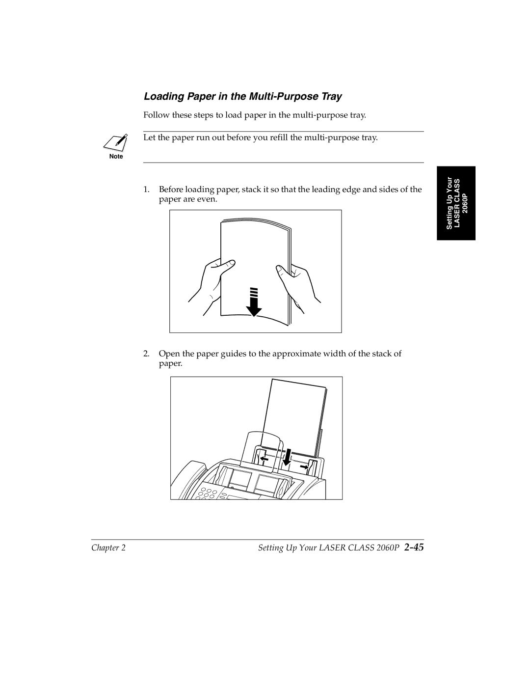 Canon H12157 manual Loading Paper in the Multi-Purpose Tray 