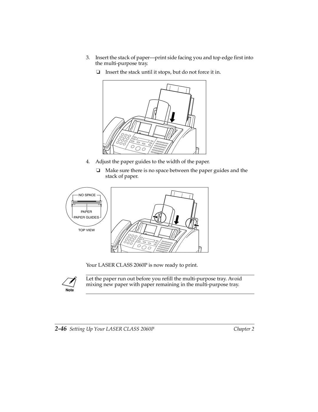 Canon H12157 manual 46Setting Up Your Laser Class 2060P 