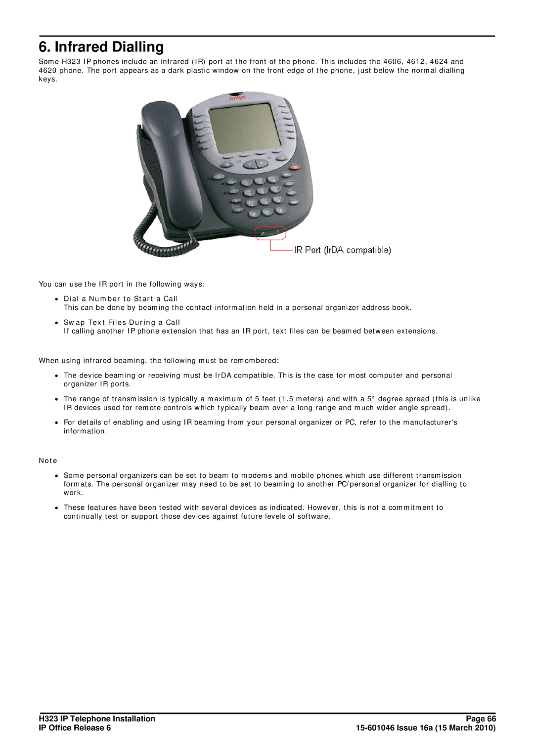 Canon H323 manual Infrared Dialling, ∙ Dial a Number to Start a Call, ∙ Swap Text Files During a Call 