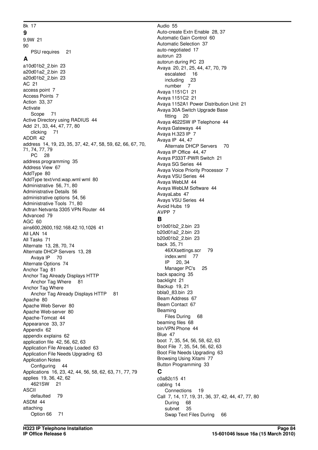 Canon H323 manual Addr, Ascii, Asdm, Avpp 