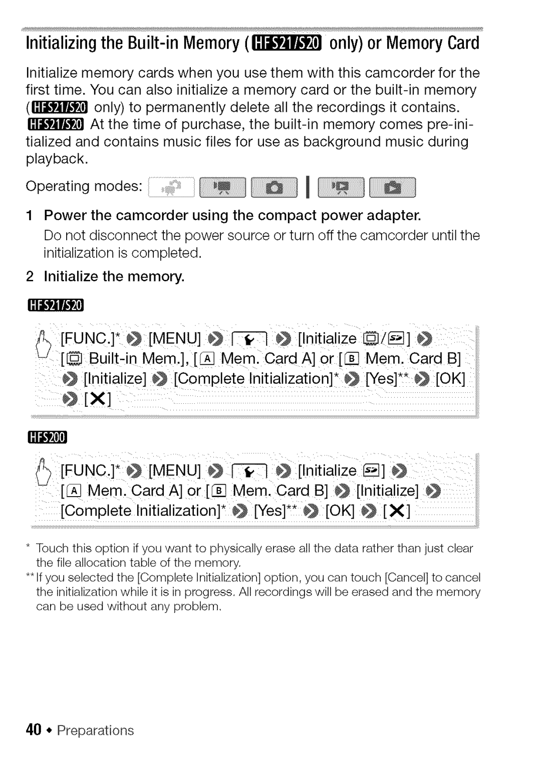 Canon HF S21, HF S20 manual Funci @MENU 