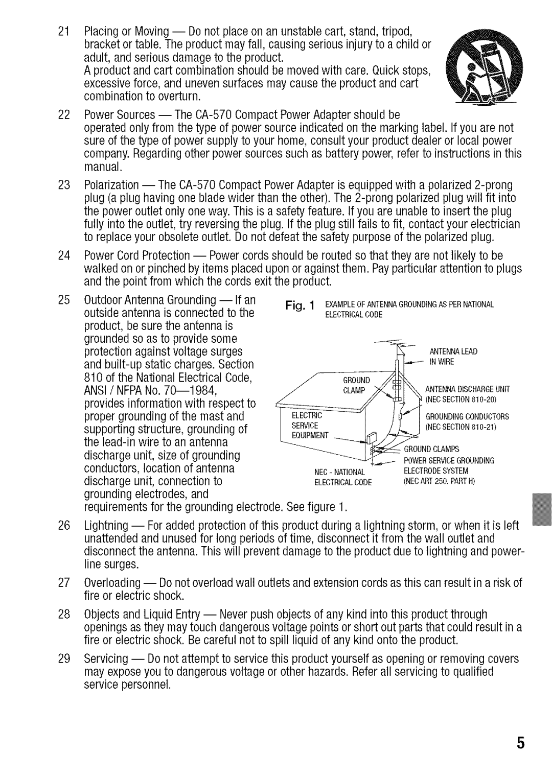 Canon HF S20, HF S21 manual Andthepointfromwhichthecordsexittheproduct, Product,besuretheantennais Groundedsoastoprovidesome 