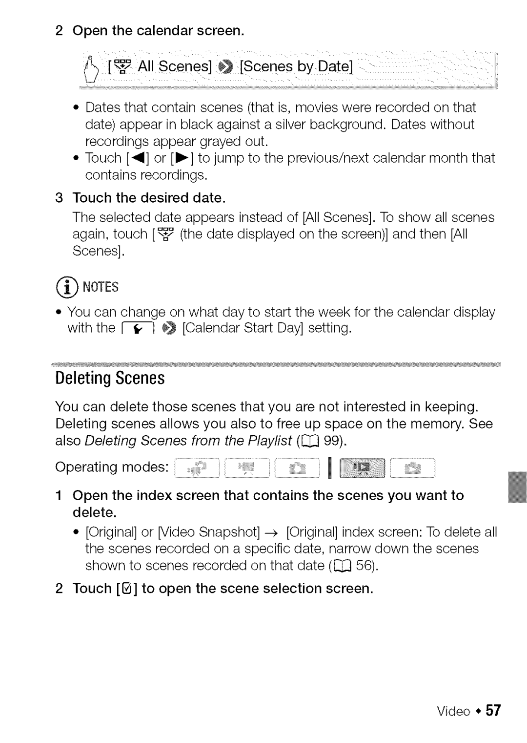 Canon HF S20, HF S21 manual DeletingScenes 