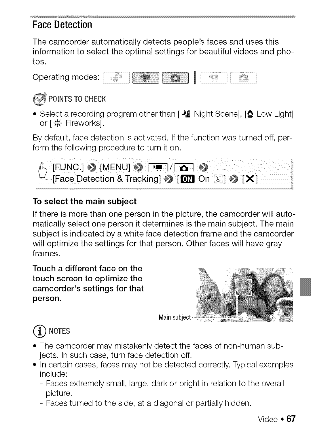 Canon HF S20, HF S21 manual FaceDetection 