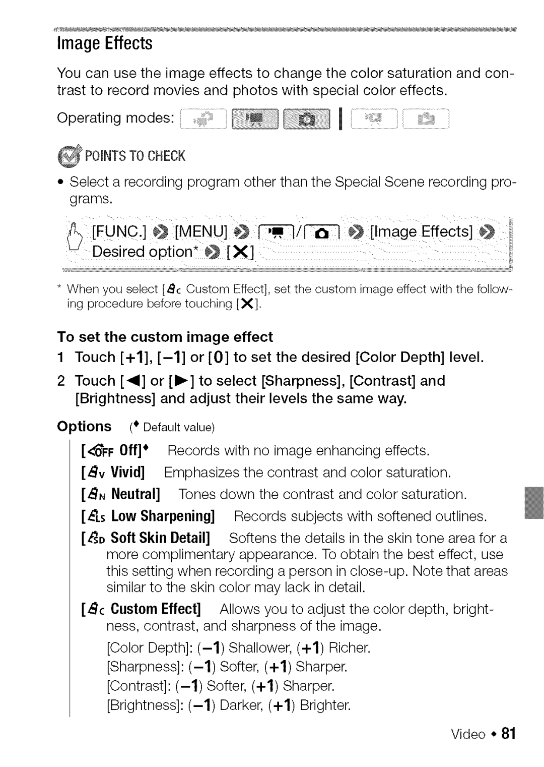 Canon HF S20, HF S21 manual ImageEffects 