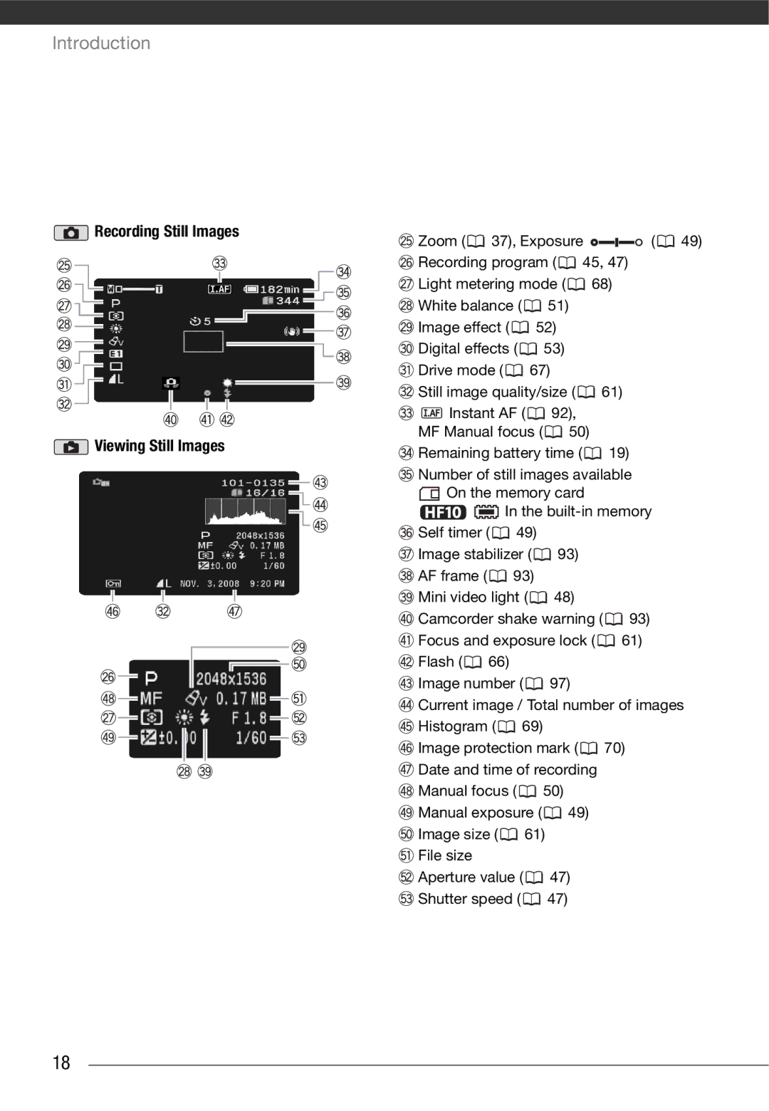 Canon HF10 instruction manual Recording Still Images Viewing Still Images 