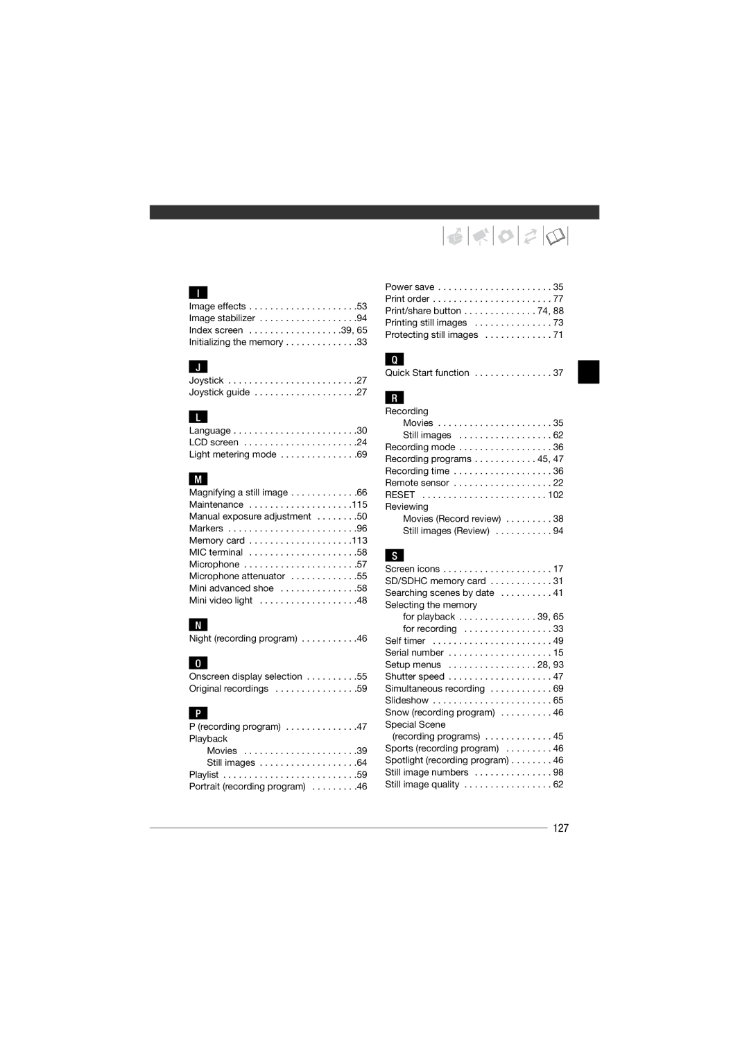 Canon HF11 instruction manual 127 